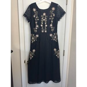 Nanette Lepore Elegant Black Floral Lace Dress